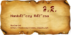 Hankóczy Rózsa névjegykártya